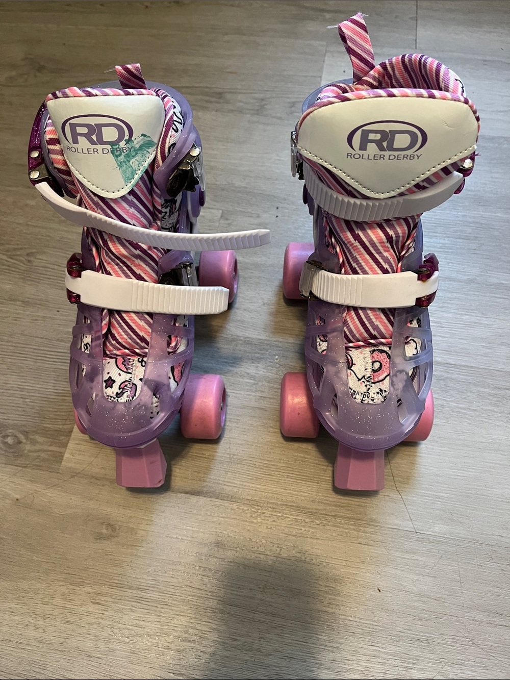 Girls' Adjustable Pink & Purple Quad Skates